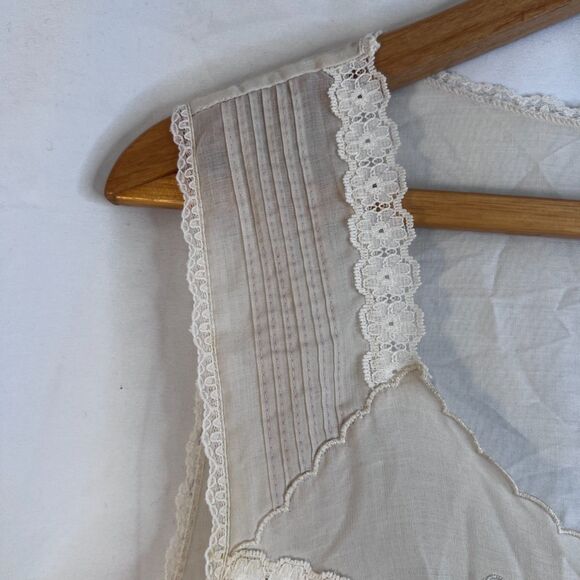 Barbizon VTG Nightgown Nightie Sleeveless Embroidered Lace Trim Size Large Boho - Picture 4 of 9